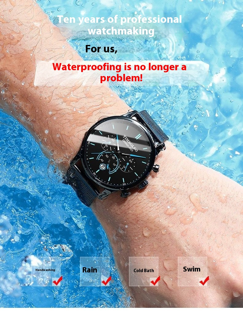 All-matching Ultra-thin Calendar Quartz Watch